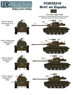 画像3: FC★MODEL[FC35216]1/35 M-41ウォーカーブルドック用デカール（スペイン軍仕様）