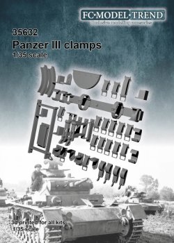 画像1: FC★MODEL[FC35632]1/35 III号戦車車載工具固定クランプセット