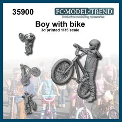 画像1: FC★MODEL[FC35900]1/35 自転車を持ち上げる少年