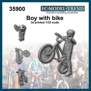 画像1: FC★MODEL[FC35900]1/35 自転車を持ち上げる少年 (1)