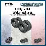 FC★MODEL[FC37029]1/35 WWII フランス ラフリーV15T砲兵牽引車用 自重変形タイヤホイールセット(ICM用)