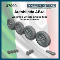 FC★MODEL[FC37099]1/35 WWII イタリア アウトブリンダAB41装甲車 アルティグリオ型自重変形タイヤホイール(4個入)