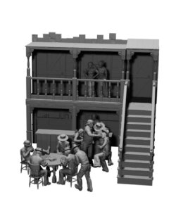 画像2: FC★MODEL[FC37366]1/35 19世紀 アメリカ 「マカロニ・ウェスタン」ジオラマセット(12体入)