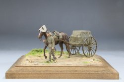 画像2: ファインモールド[FM60]1/35帝国陸軍 軍馬輸送隊セット 三九式輜重車 甲