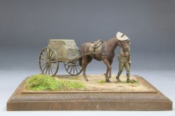 画像4: ファインモールド[FM60]1/35帝国陸軍 軍馬輸送隊セット 三九式輜重車 甲