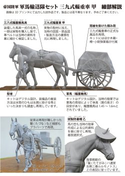 画像9: ファインモールド[FM60]1/35帝国陸軍 軍馬輸送隊セット 三九式輜重車 甲