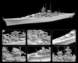 画像2: フライホーク[FLYFH1149]1/700 独海軍戦艦グナイゼナウ1940