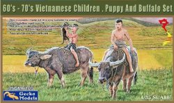 画像1: ゲッコー・モデル[GEC35GM0109]1/35 ベトナム 子供・子犬・水牛セット (1960年〜1970年代)