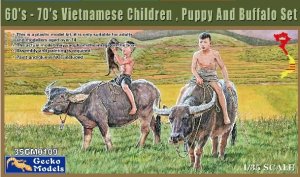 画像1: ゲッコー・モデル[GEC35GM0109]1/35 ベトナム 子供・子犬・水牛セット (1960年〜1970年代) (1)
