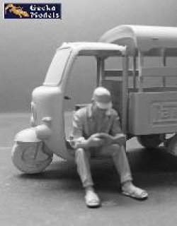 画像3: ゲッコー・モデル[GEC35GM0113]1/35 サイゴン ランブロ550 シャトル三輪自動車w/休憩中の運転手1960〜70年代（2両セット、フィギュア1体）
