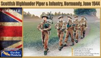 ゲッコー・モデル[GEC35GM0006]1/35 スコティッシュ ハイランダーズバグパイプ手と歩兵 ノルマンディー1944年6月