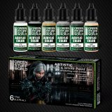 グリーンスタッフワールド[GSWC-10123]ホワイト&ブラック塗料6本セット