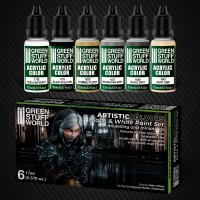 グリーンスタッフワールド[GSWC-10123]ホワイト&ブラック塗料6本セット