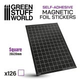 グリーンスタッフワールド[GSWD-10848]マグネットシート正方形20mm×20mm(粘着剤付ｘ126枚)