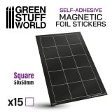 グリーンスタッフワールド[GSWD-10851]マグネットシート正方形50mm×50mm(粘着剤付ｘ15枚)