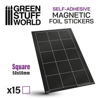 グリーンスタッフワールド[GSWD-10851]マグネットシート正方形50mm×50mm(粘着剤付ｘ15枚)