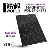 グリーンスタッフワールド[GSWD-10853]マグネットシート楕円形60mm×35mm(粘着剤付ｘ16枚)