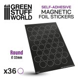 グリーンスタッフワールド[GSWD-10863]マグネットシート円形32mm径(粘着剤付ｘ36枚)