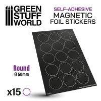 グリーンスタッフワールド[GSWD-10865]マグネットシート円形50mm径(粘着剤付ｘ15枚)