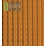 グリーンスタッフワールド[GSWD-1234]ABS Plasticard - ROOF TILES Textured Sheet - A4