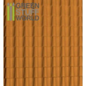 画像1: グリーンスタッフワールド[GSWD-1234]ABS Plasticard - ROOF TILES Textured Sheet - A4 (1)