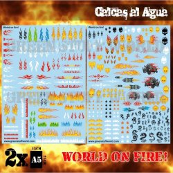 画像1: グリーンスタッフワールド[GSWD-2041]ウォータースライドデカール ファイアーパターンマーキング