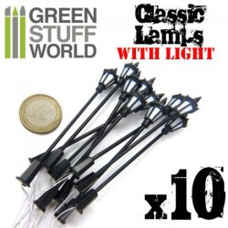 画像3: グリーンスタッフワールド[GSWD-9269]1/72(28mm)-1/32(54mm) クラシックな街路灯 LEDライト(10個入)