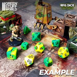 画像2: グリーンスタッフワールド[GSWD-2662]６面体ダイス12mm　ライムスワール（36個入）