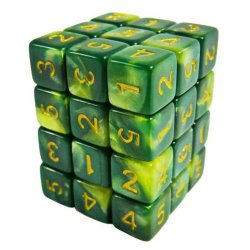 画像1: グリーンスタッフワールド[GSWD-2663]６面体ダイス12mm　グリーンスワール（36個入）