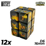 グリーンスタッフワールド[GSWD-2669]６面体ダイス16mm　アンバースワール（12個入）
