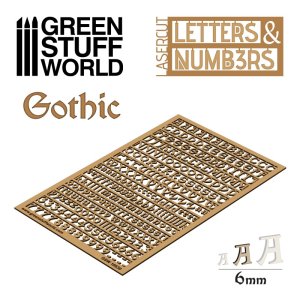 画像1: グリーンスタッフワールド[GSWD-10630]ジオラマ素材 数字セット 6mmサイズ　ゴシック様式（ボール紙） (1)