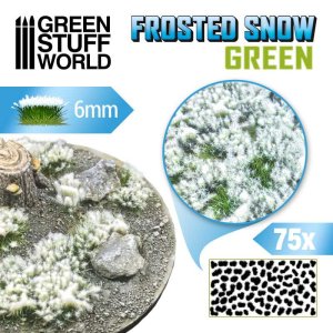 画像1: グリーンスタッフワールド[GSWD-10726]情景素材 雪を被った茂み 高さ6mm グリーン(粘着剤付) (1)