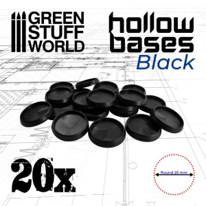 画像1: グリーンスタッフワールド[GSWD-10900]フチ付きプラスチックディスプレイベース ブラック 円形径25mm (1)