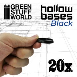 画像2: グリーンスタッフワールド[GSWD-10901]フチ付きプラスチックディスプレイベース ブラック 円形径32mm