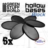 グリーンスタッフワールド[GSWD-10904]フチ付きプラスチックディスプレイベース ブラック 楕円形90mm×52mm