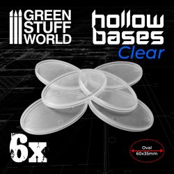 画像1: グリーンスタッフワールド[GSWD-10912]フチ付きプラスチックディスプレイベース 透明 楕円形60mm×35mm