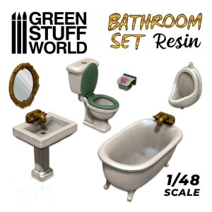 画像1: グリーンスタッフワールド[GSWD-3057]ジオラマアクセサリー  トイレとバスユニット用品セット (1)
