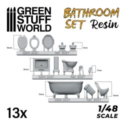 画像2: グリーンスタッフワールド[GSWD-3057]ジオラマアクセサリー  トイレとバスユニット用品セット