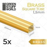 グリーンスタッフワールド[GSWD-11043]真ちゅう製　1.5mm角形パイプ　5本入り