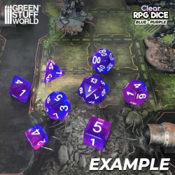 画像2: グリーンスタッフワールド[GSWD-3384]６面体ダイス12mm　クリアーブルー×パープル（36個入）