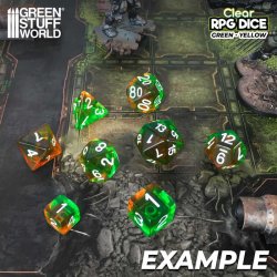 画像2: グリーンスタッフワールド[GSWD-3387]６面体ダイス12mm　クリアーオレンジ×グリーン（36個入）