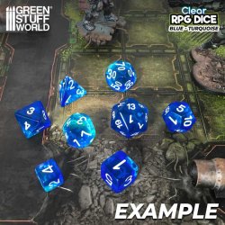 画像2: グリーンスタッフワールド[GSWD-3391]６面体ダイス16mm　クリアーブルー×ターコイズ（12個入）