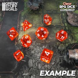 画像2: グリーンスタッフワールド[GSWD-3395]ダイスミックスセット16mm　クリアーレッド×イエロー（7個入）