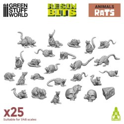 画像1: グリーンスタッフワールド[GSWD-3508]ジオラマアクセサリー 3Dプリントセット 小さなネズミ(25個入)