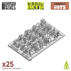 画像2: グリーンスタッフワールド[GSWD-3508]ジオラマアクセサリー 3Dプリントセット 小さなネズミ(25個入)