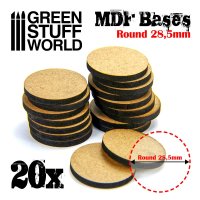 グリーンスタッフワールド[GSWD-11380]MDF製 円形型ベースセット(直径28.5mm)