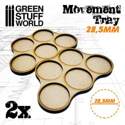 画像2: グリーンスタッフワールド[GSWD-11381]MDF製 28.5mm径円形型ベース専用移動トレイセット(小競り合い用)