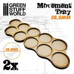 画像3: グリーンスタッフワールド[GSWD-11381]MDF製 28.5mm径円形型ベース専用移動トレイセット(小競り合い用)