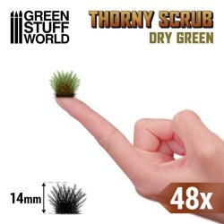 画像2: グリーンスタッフワールド[GSWD-11501]情景素材 とげのある茂み 高さ14mm ドライグリーン(粘着剤付)