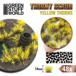 画像1: グリーンスタッフワールド[GSWD-11502]情景素材 とげのある茂み 高さ14mm 黄色の茨(イエローソーンズ)(粘着剤付)